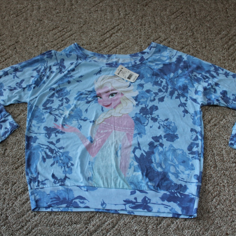 ❤❤**NWT** Frozen Elsa off the shoulder sweater